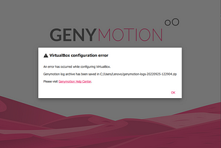 Genymotion Virtualbox configuration error solved !!