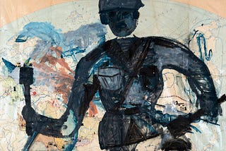 Who Owns Eurasia Owns the World (Shtrafbat) · Oil on Soviet school map, 1961 · 2011–12 · Heiner Buhr