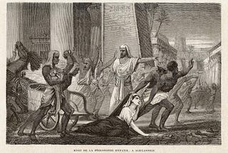 Death of the philosopher Hypatia, in Alexandria