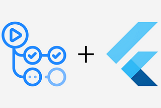 GitHub Actions Logo + Flutter Logo