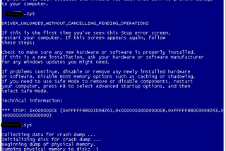 [BSOD]driver_unloaded_without_cancelling_pending_operations