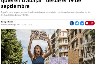Las españolas “dejan de trabajar” el 19 de septiembre