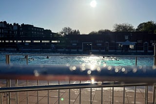 Parliament hill lido on a sunny winters day