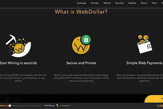 Webdollar on coinmarketcap.com sub-penny crypto