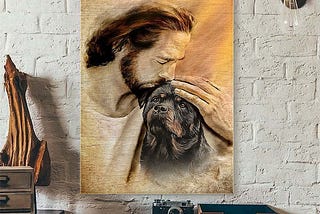 AVAILABLE Jesus hug lovely Rottweiler poster