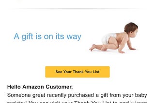 After our Miscarriage, Amazon Emailed About their Baby Gift Registry (on our wedding anniversary)