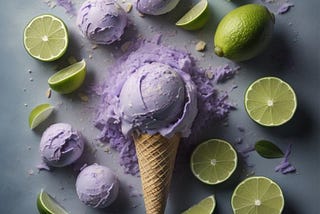 Lavender and Lime Popping Candy Ice Cream