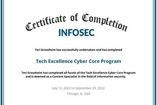 Infosec Cyber Core Program Certification