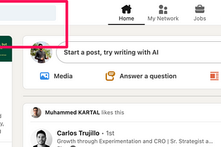 Search bar of LinkedIn