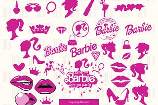 Barb Svg Bundle, SVG, Princess Silhouette, pink doll Svg, Girl Svg, Sticker Clipart, Svg Files for Cricut ,Svg | Png | Dxf