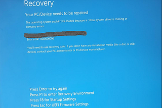 How to fix Windows 10 Boot Error (Error code : 0xc000000d)