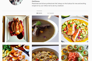 Using AI to create a fake chef’s instagram profile, including food photos. With ChatGPT and Dall-E