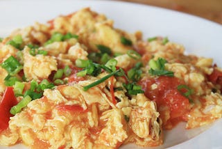 Egg Fried Tomato British Breakfast Chinese Style