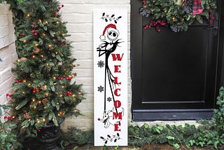 Jack Skellington svg, Nightmare Before Christmas Porch Sign svg, Xmas Sign png, Christmas Vertical Sign svg, Cricut, svg, png, download