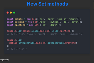 7 new Set methods in JavaScript: union(), intersection(), + 5 more