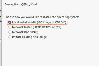 Install a VM using virt-manger