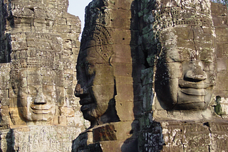 temple faces Bayon, Cambodia