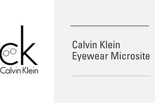 UX|UI Case Study: Calvin Klein Eyewear Microsite.