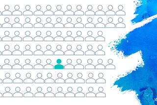 A single figure in a sea of undiferentiated other figures