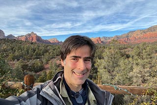 Photo of author in Sedanoa in front of one of its buttes