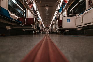 Subway train with accessible seats