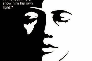 Image saying “To confront a person with his own shadow is to show him his own light.”