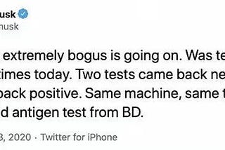 Should Elon Musk worry about his COVID-19 test results? -An Introduction to Basic Bayesian Theories