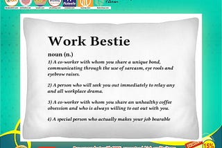 HOT Work bestie definition a co worker with whom you share a unique bond cushion pillow