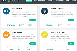 Les cours sur Sololearn