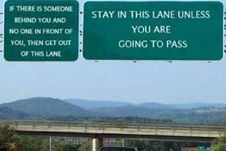 NEVER, stay in your lane