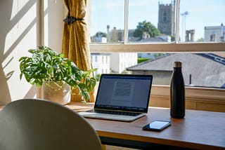 An image of a work from home setup