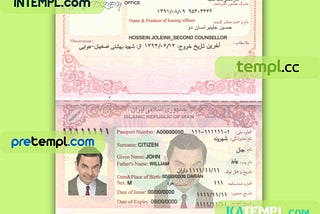 passport PSD download template (2007–2014)