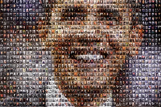 Photomosaic of the Presidents of American with Obama’s picture representative of every president they’ve had.