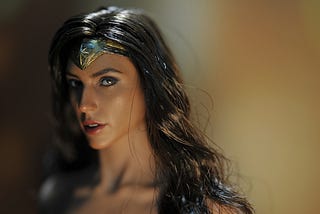 The head and shoulders of Wonder Woman