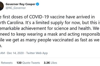 Sen. Clark Statement on Covid-19 Vaccine