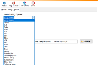 Export Outlook Messages to PST
