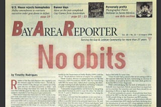 “No Obits” 20 years later