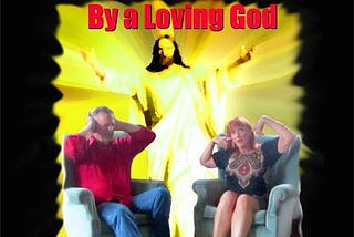 bad book cover, yellow Jesus, man and woman with ears plugged