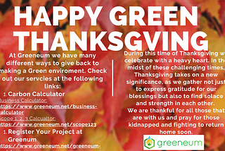 Have a Healthy and Happy Green Thanksgiving from Greeneum!