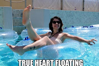 A true heart floating on the water