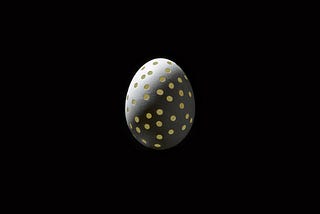 Perforated egg, a still life.