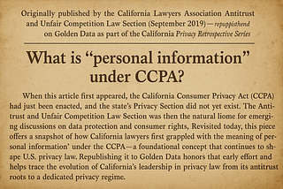 WHAT IS “PERSONAL INFORMATION” UNDER CCPA?