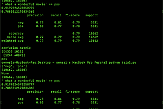 Sentiment analysis using scikit-learn