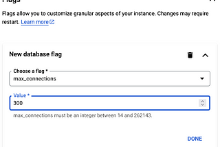 Configuring Cloud SQL PostgreSQL max_connection