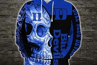 NCAA Duke Blue Devils Skull Black 3D Hoodie