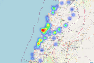 Plotting Lebanese Hospitals and Number of Beds Geographically using Folium