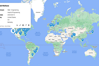 Visualizing employee location with Google map and rippling