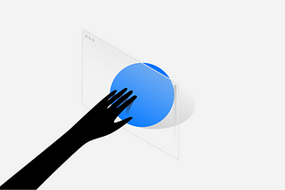 An illustration depicting a hand reaching into a digital browser window and physical sphere.