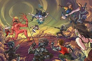 Capa do RPG Karyu Densetsu. Arte de Rafaela Ryon.