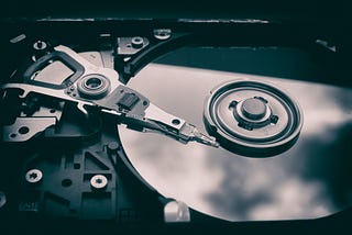 Image of an old open hdd